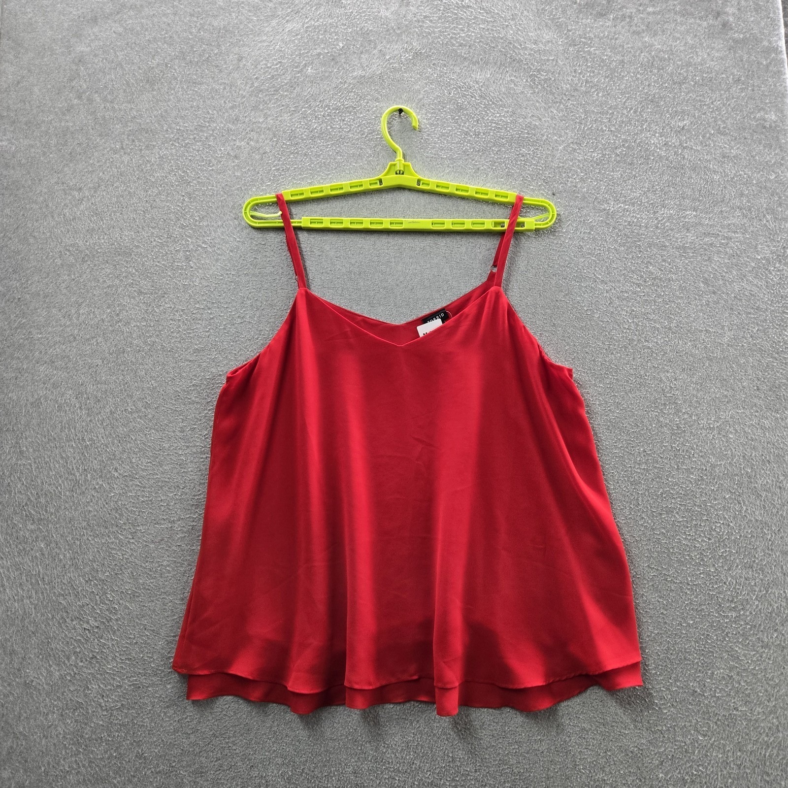 Torrid Women Tank Top 1x (14-16) Red Chiffon Layer Cami V-Neck Pullover Nwt